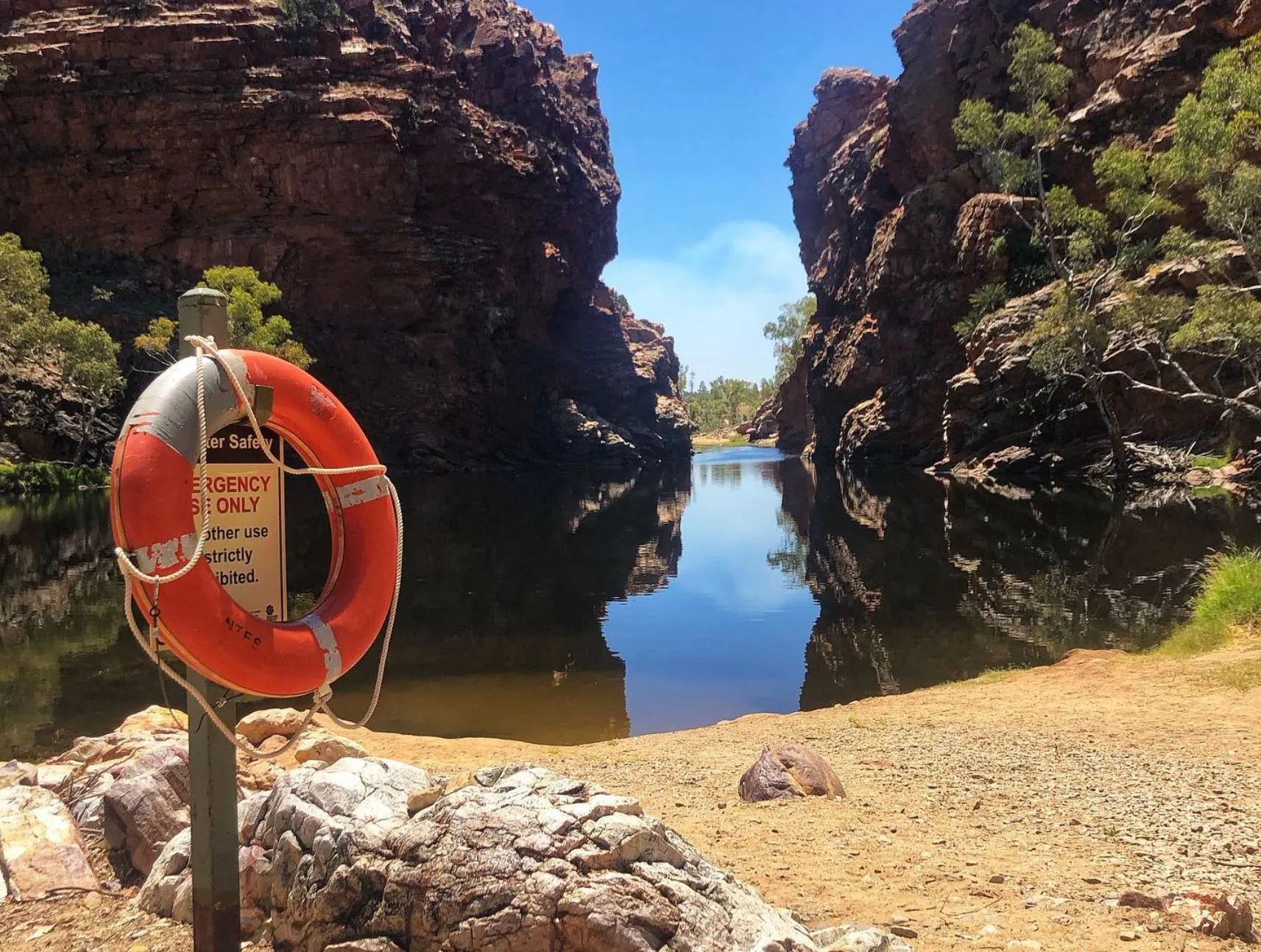 Swimming at Glen Helen Waterhole